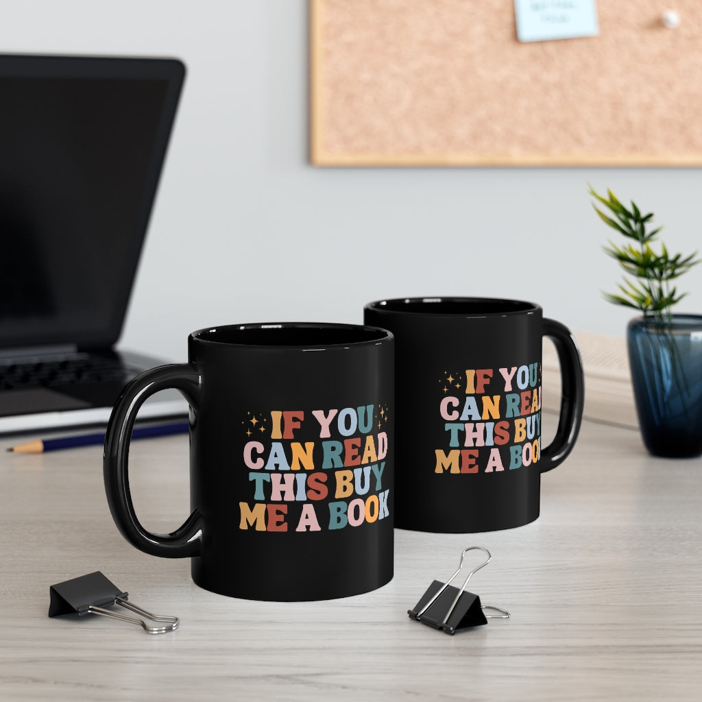 Buy me a Book Black Mug