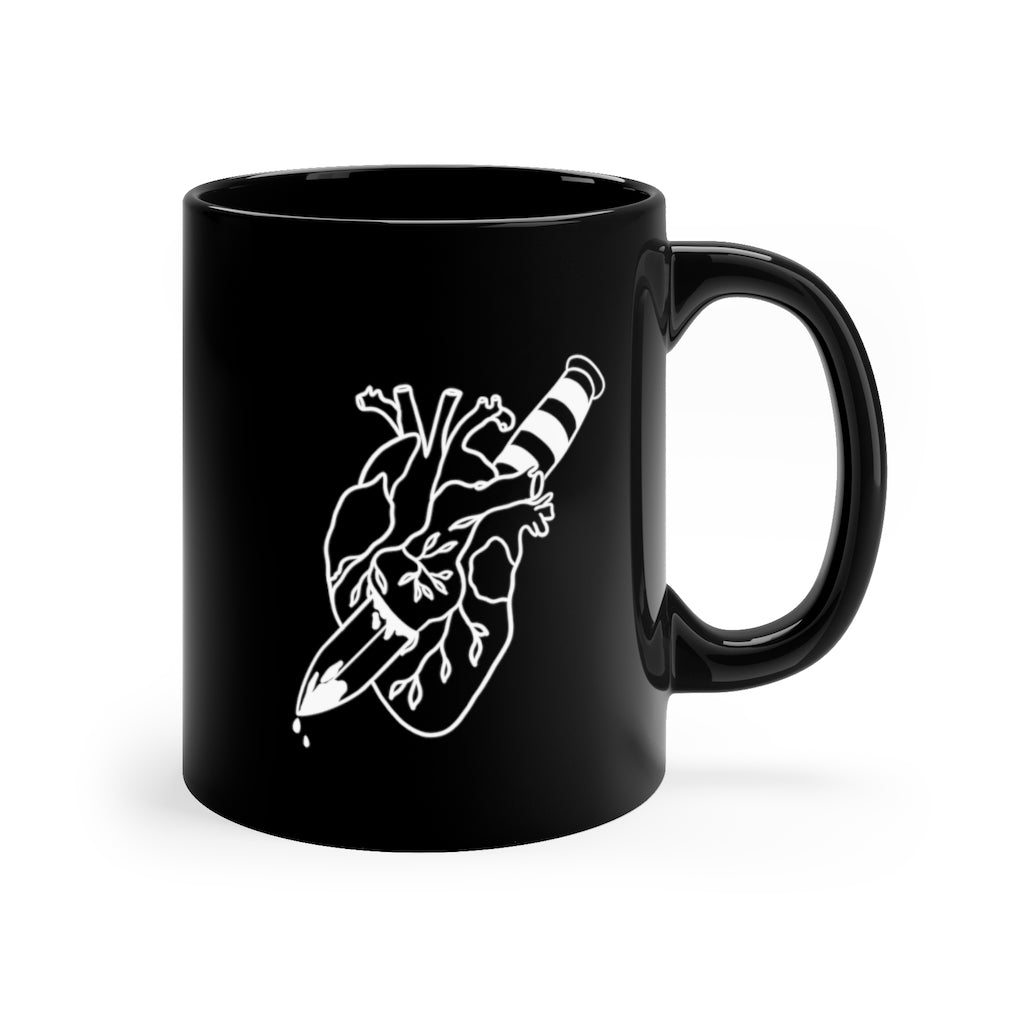 Stake through the heart Black Mug