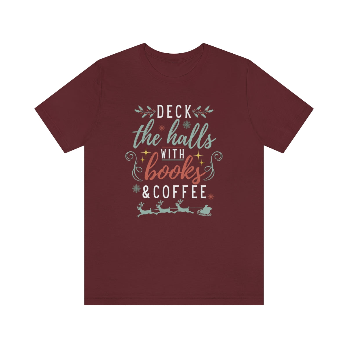 Christmas Books & Coffee Short Sleeve Tee