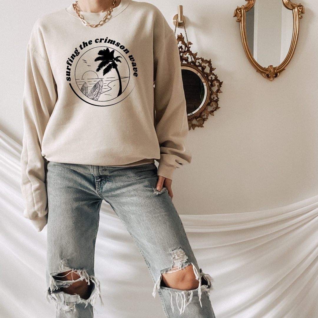 Crimson Wave Crewneck Sweatshirt