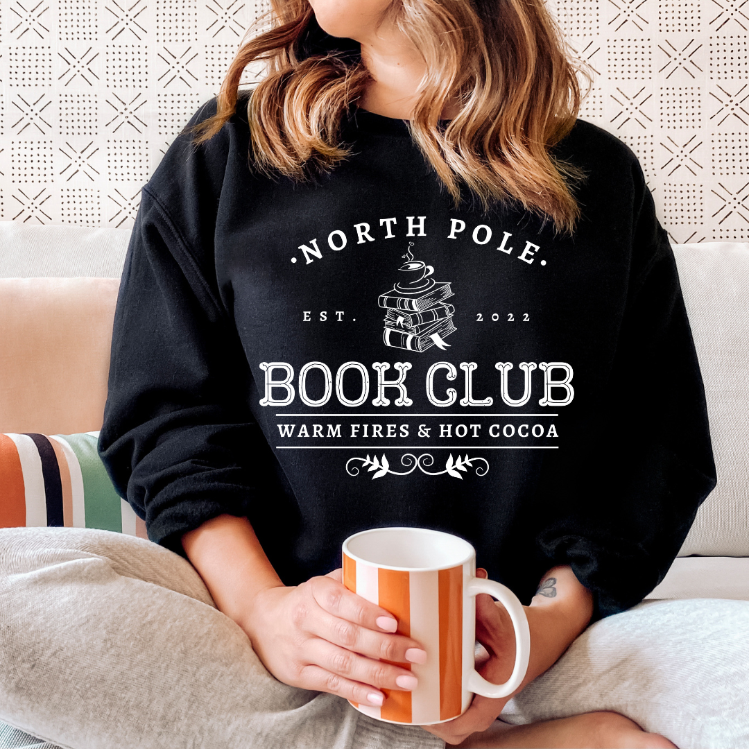 B&W North Pole Book Club Crewneck Sweatshirt