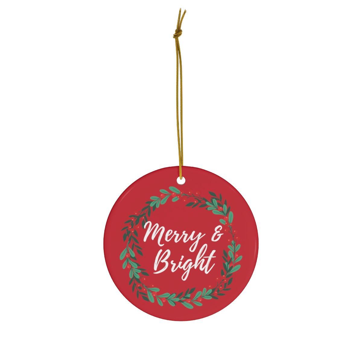Merry & Bright Ceramic Ornament