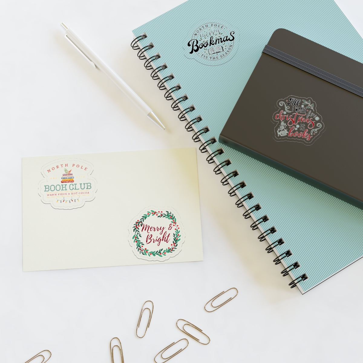 Bookish Christmas Sticker Sheets