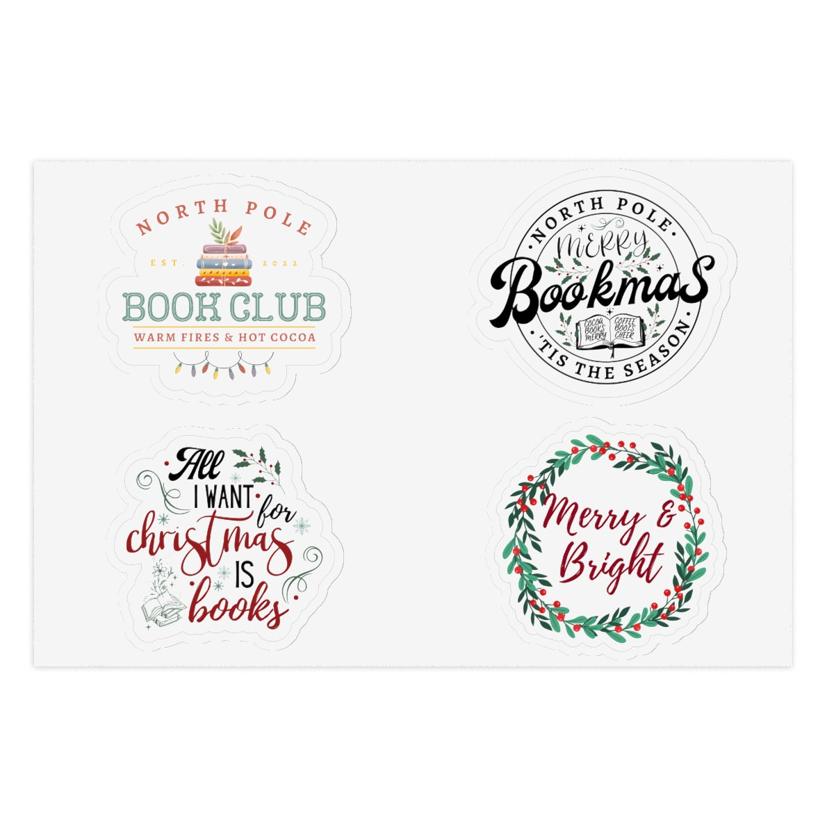 Bookish Christmas Sticker Sheets