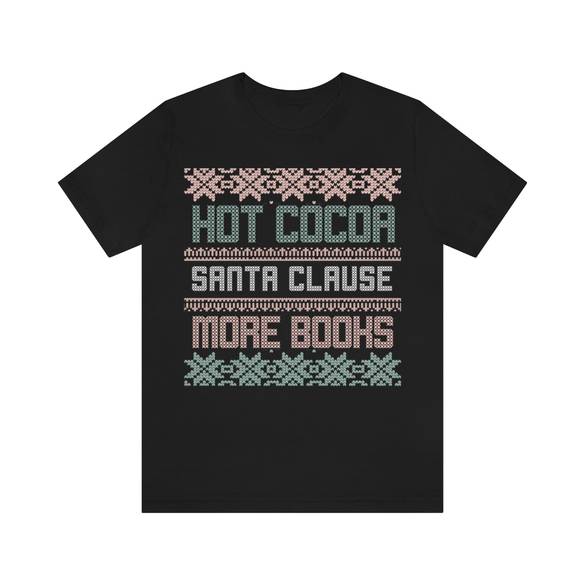 Bookish Christmas Pattern Short Sleeve Tee