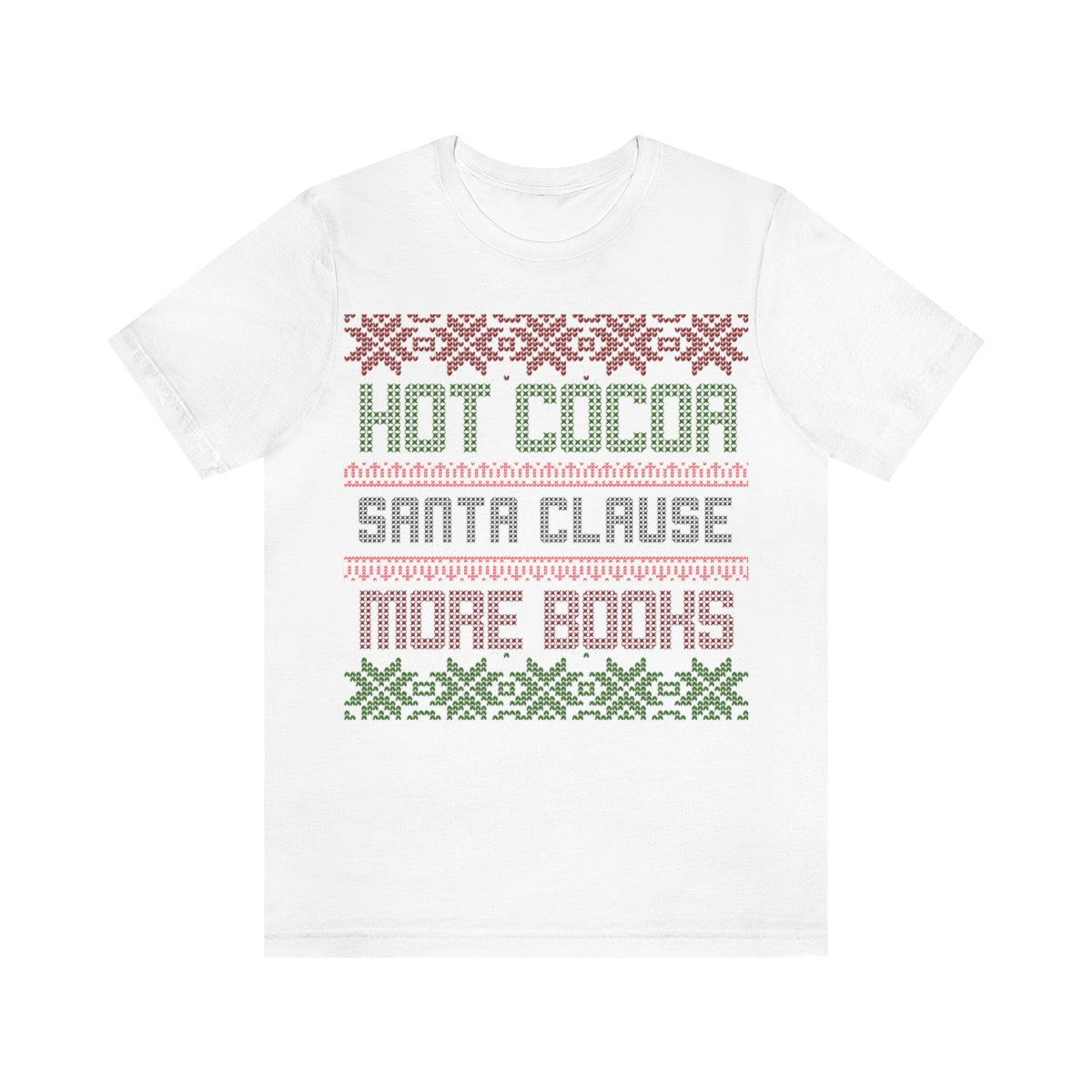 Bookish Christmas Pattern Short Sleeve Tee