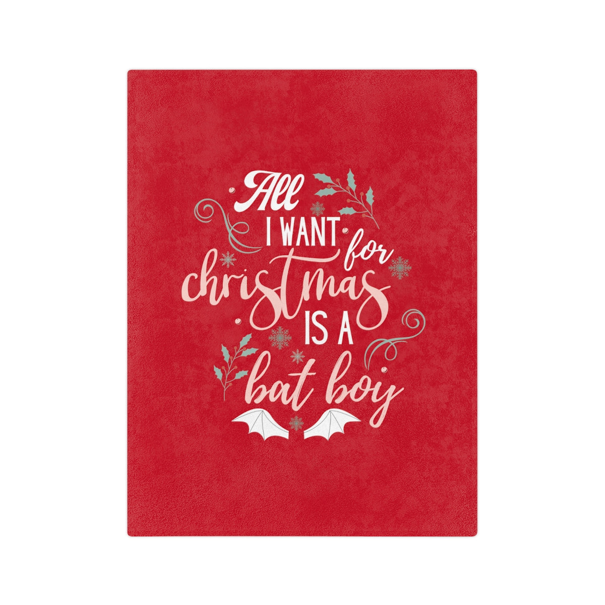 Christmas Bat Boys Velveteen Minky Blanket