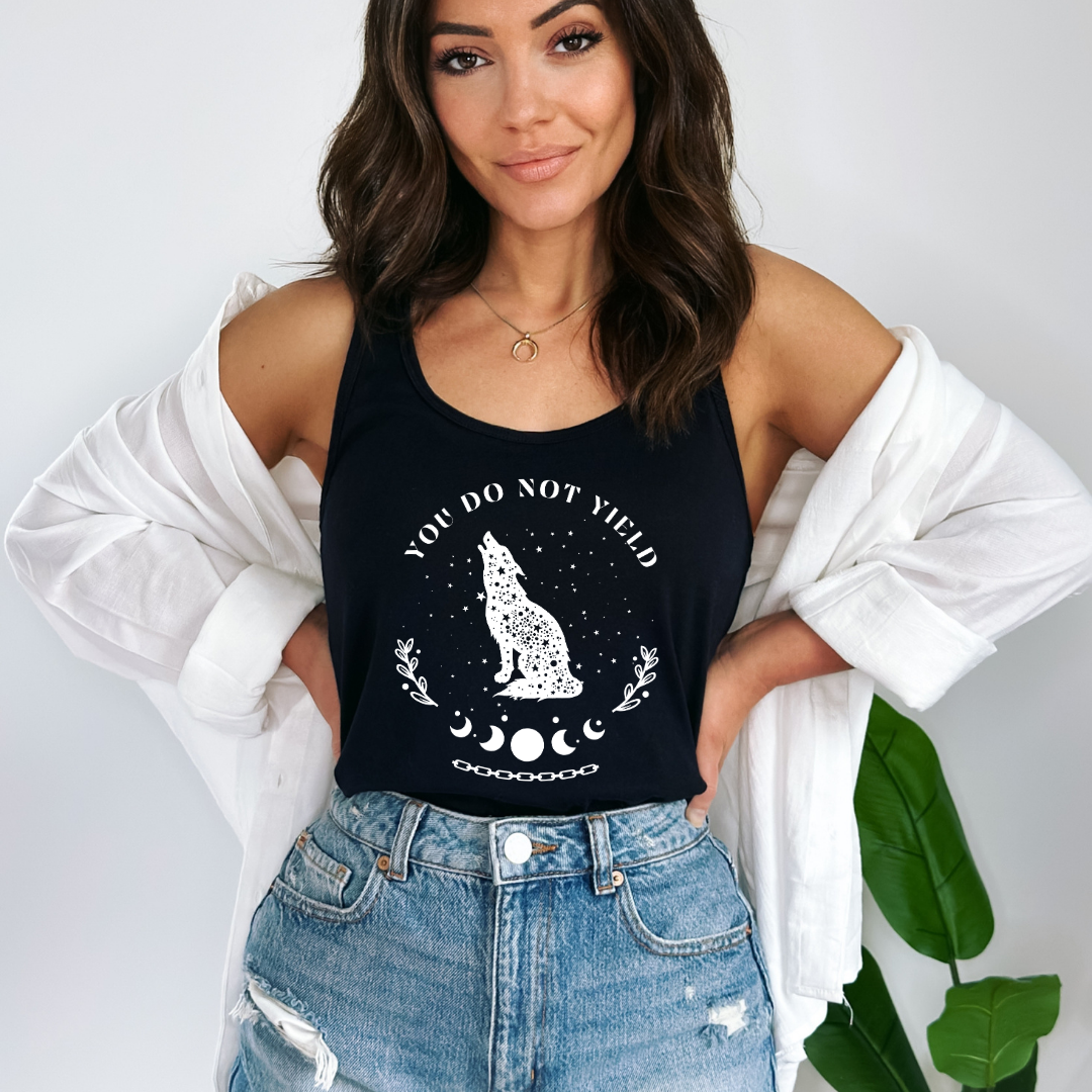 You do not yield Racerback Tank