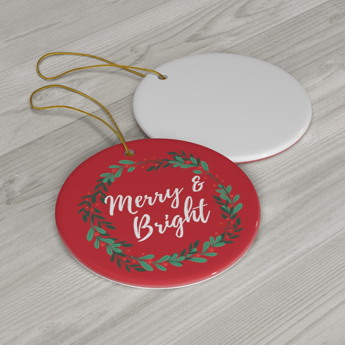 Merry & Bright Ceramic Ornament