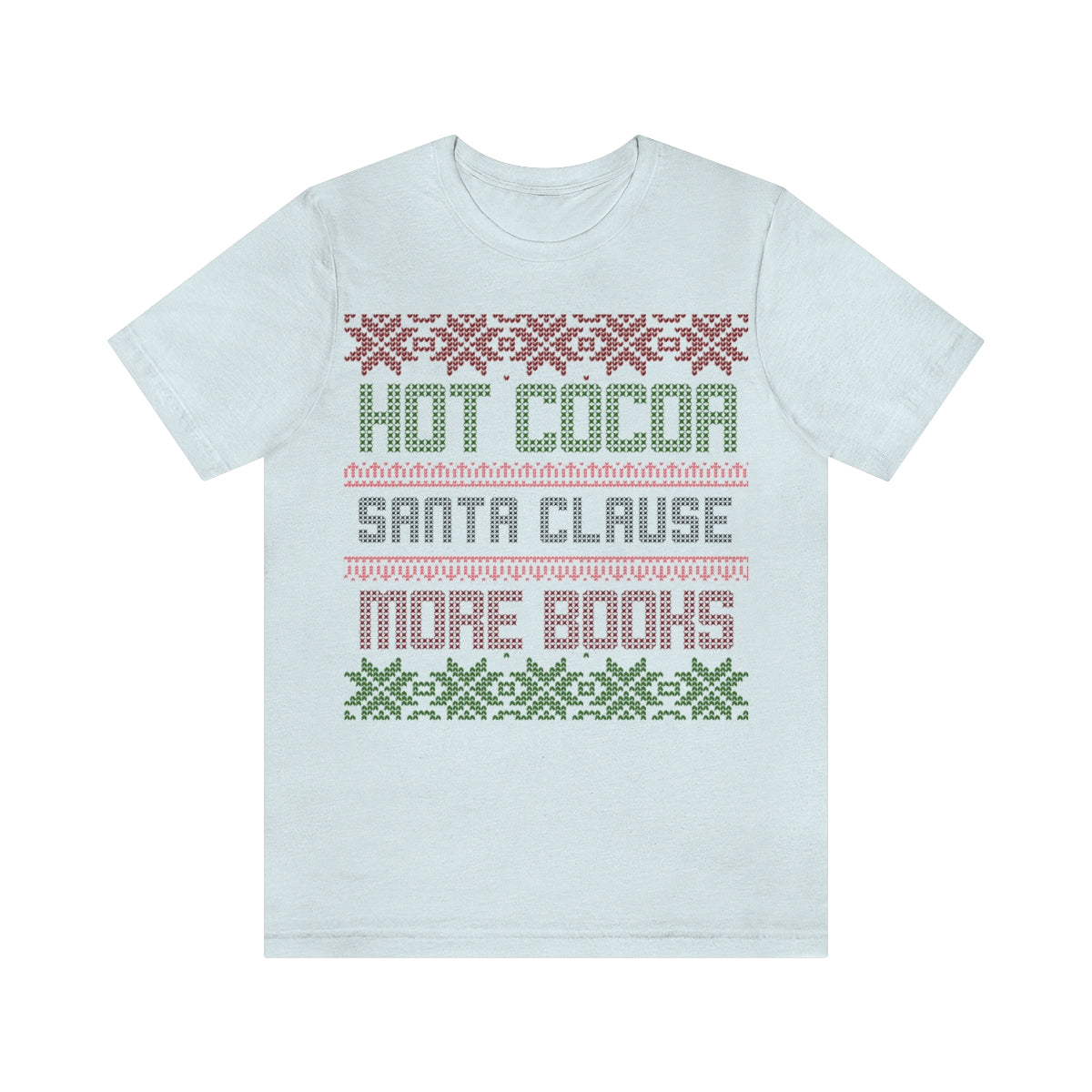 Bookish Christmas Pattern Short Sleeve Tee