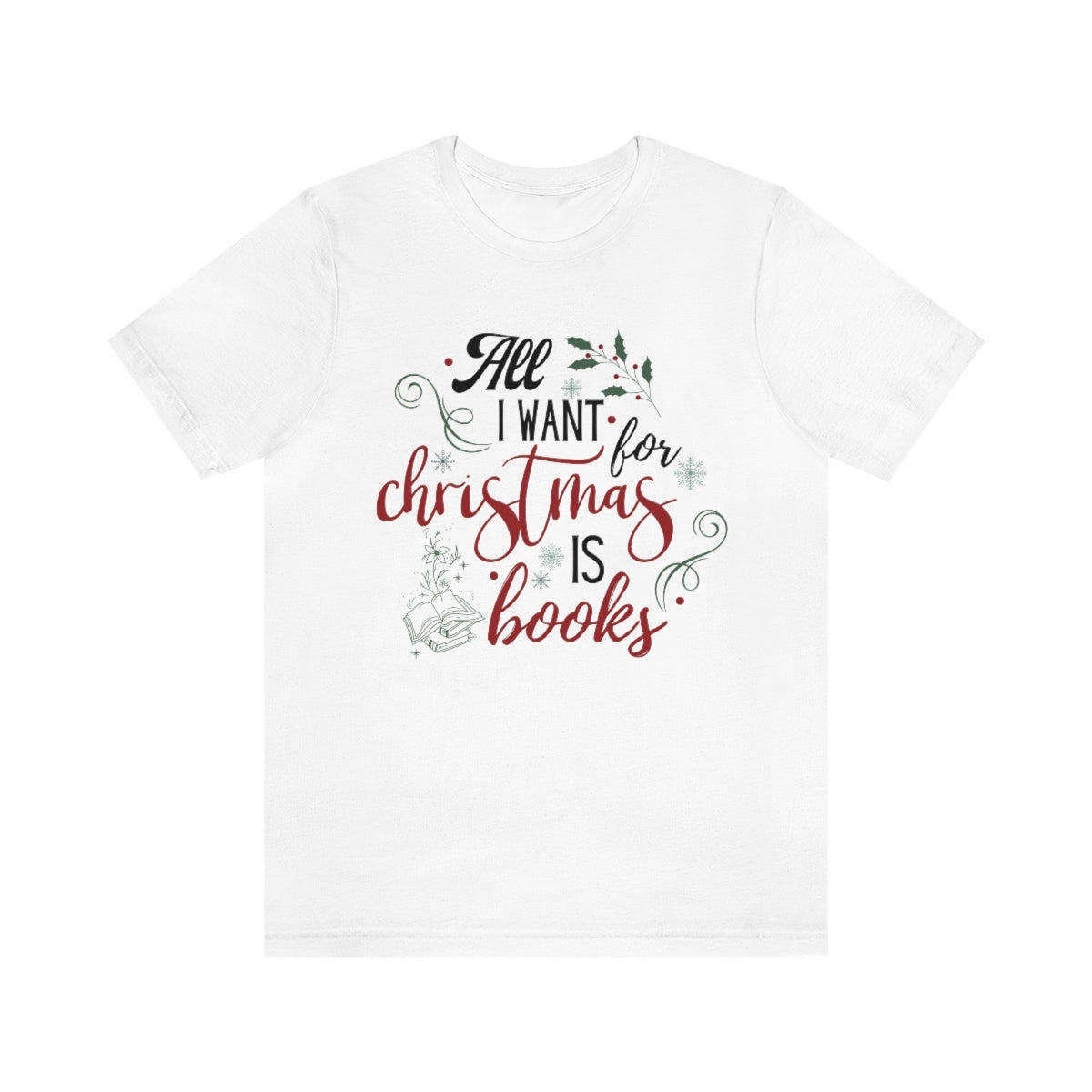 Bookish Christmas Short Sleeve Tee