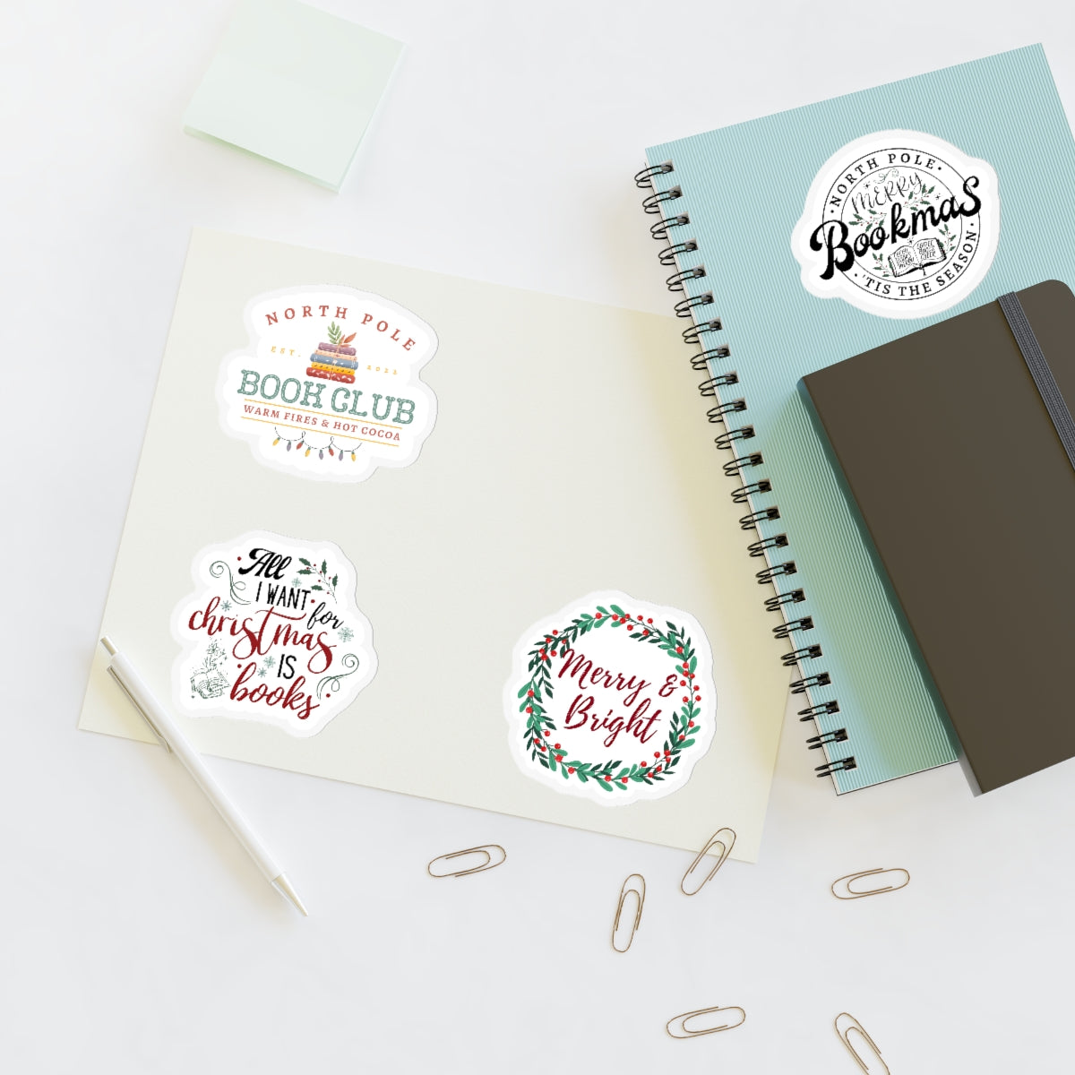 Bookish Christmas Sticker Sheets