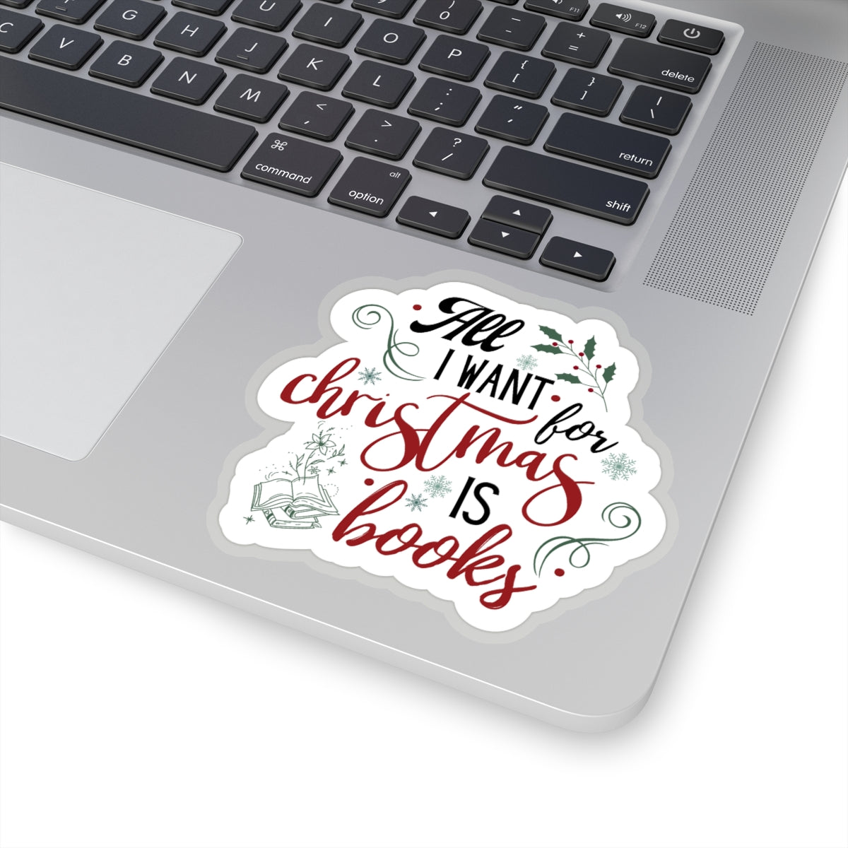 Bookish ChristmasKiss-Cut Stickers