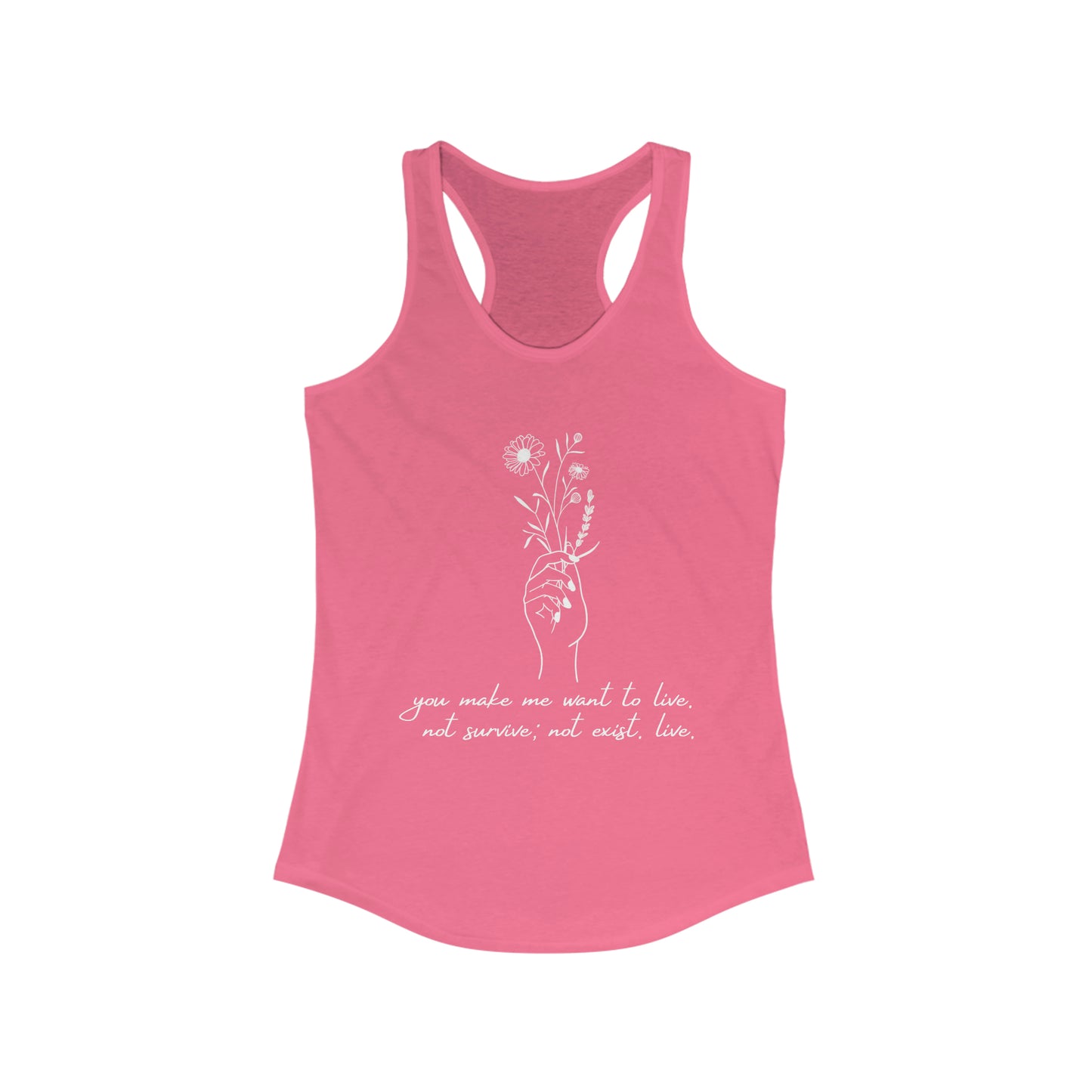 Make me want to live Racerback Tank