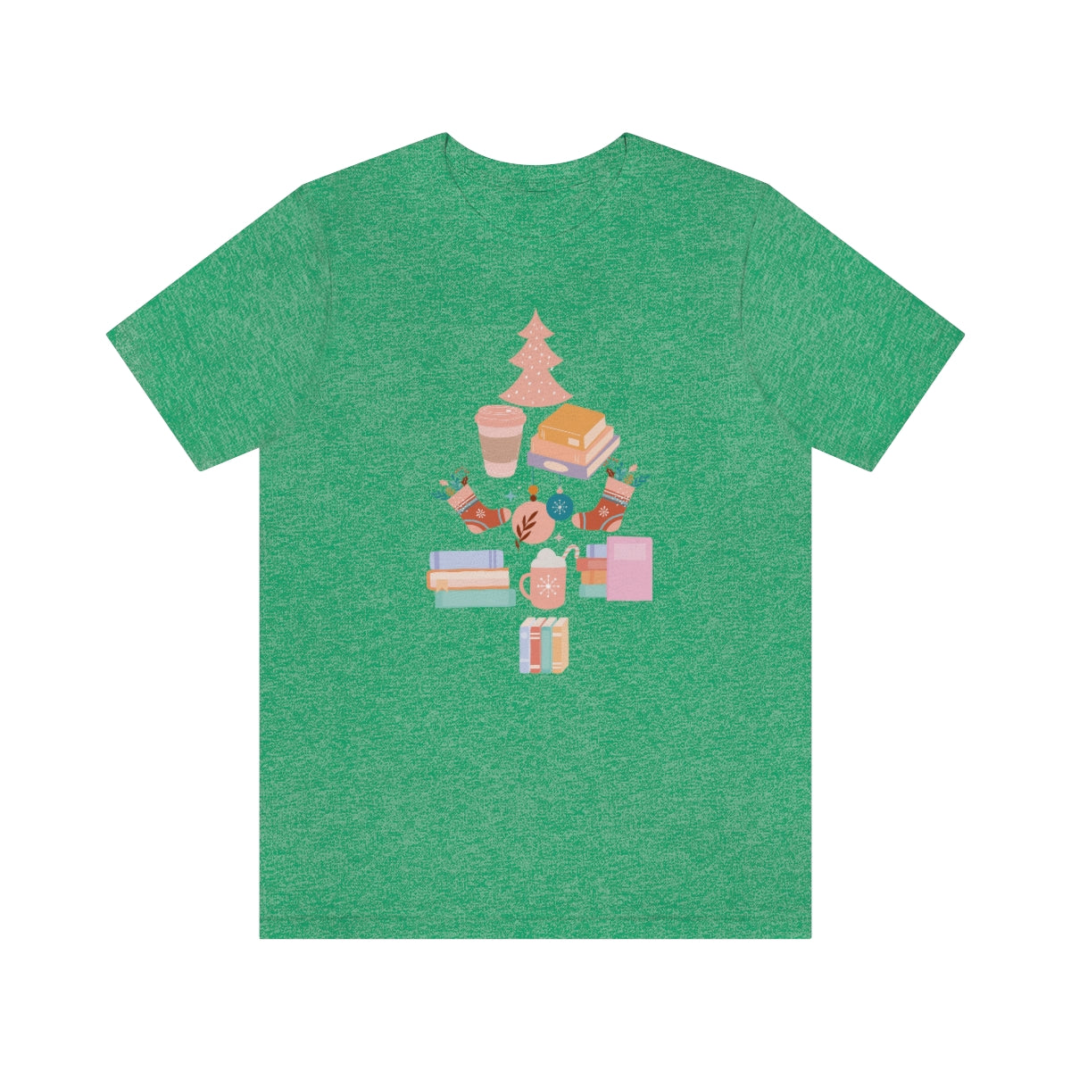 Book Christmas Tree Short Sleeve Tee