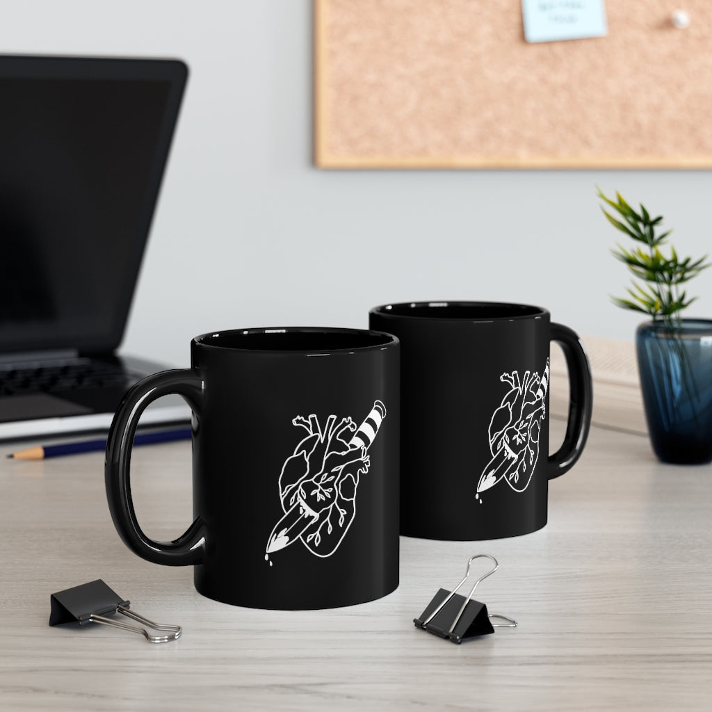 Stake through the heart Black Mug