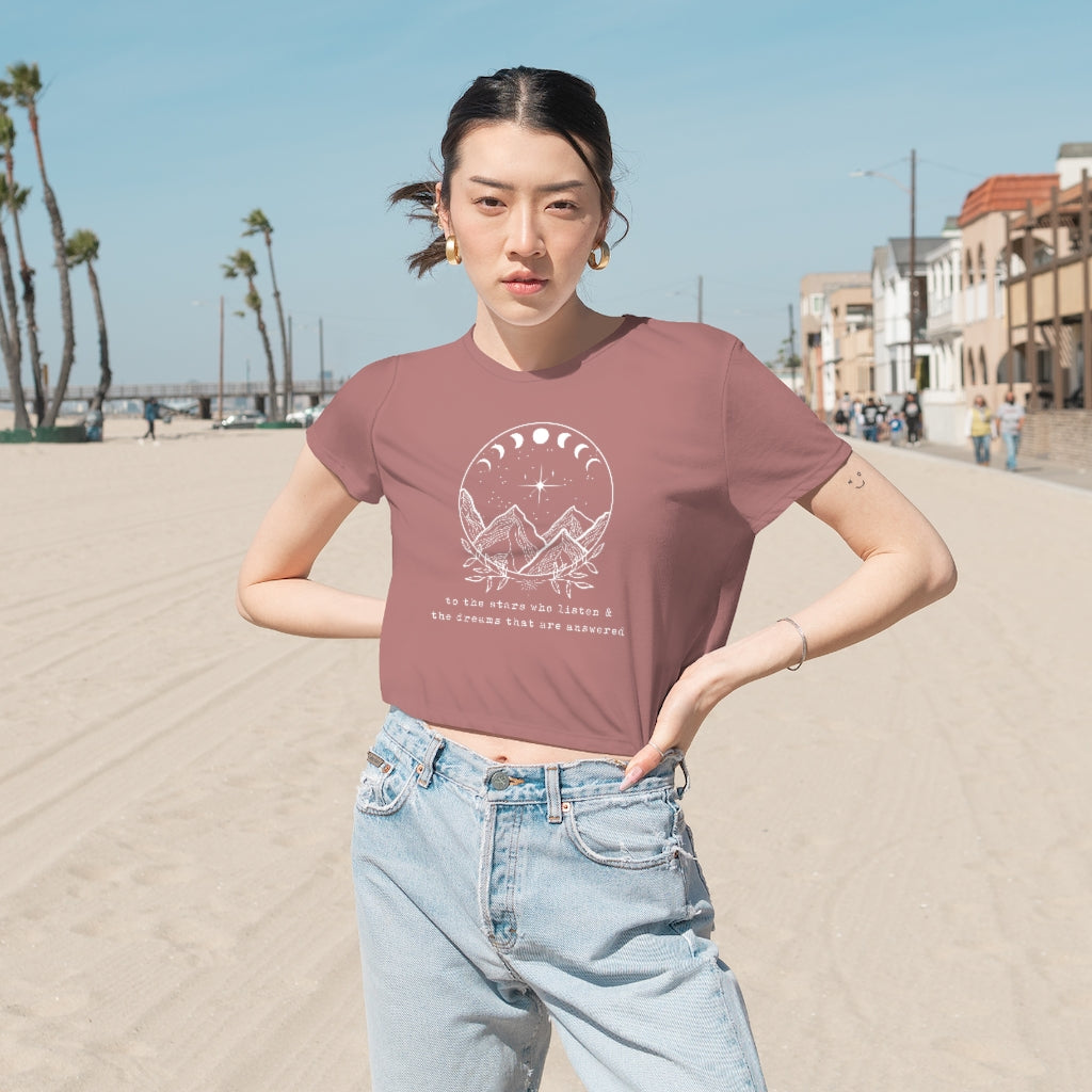ACOTAR for the dreamers Flowy Cropped Tee
