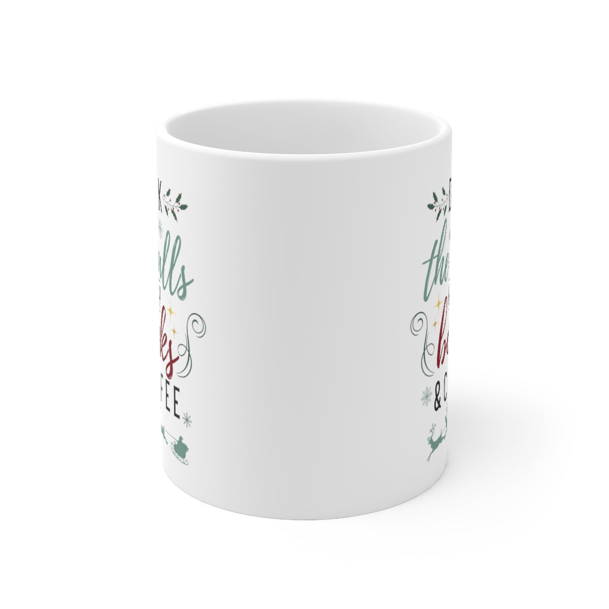 Books & Coffee Christmas Ceramic Mug 11oz