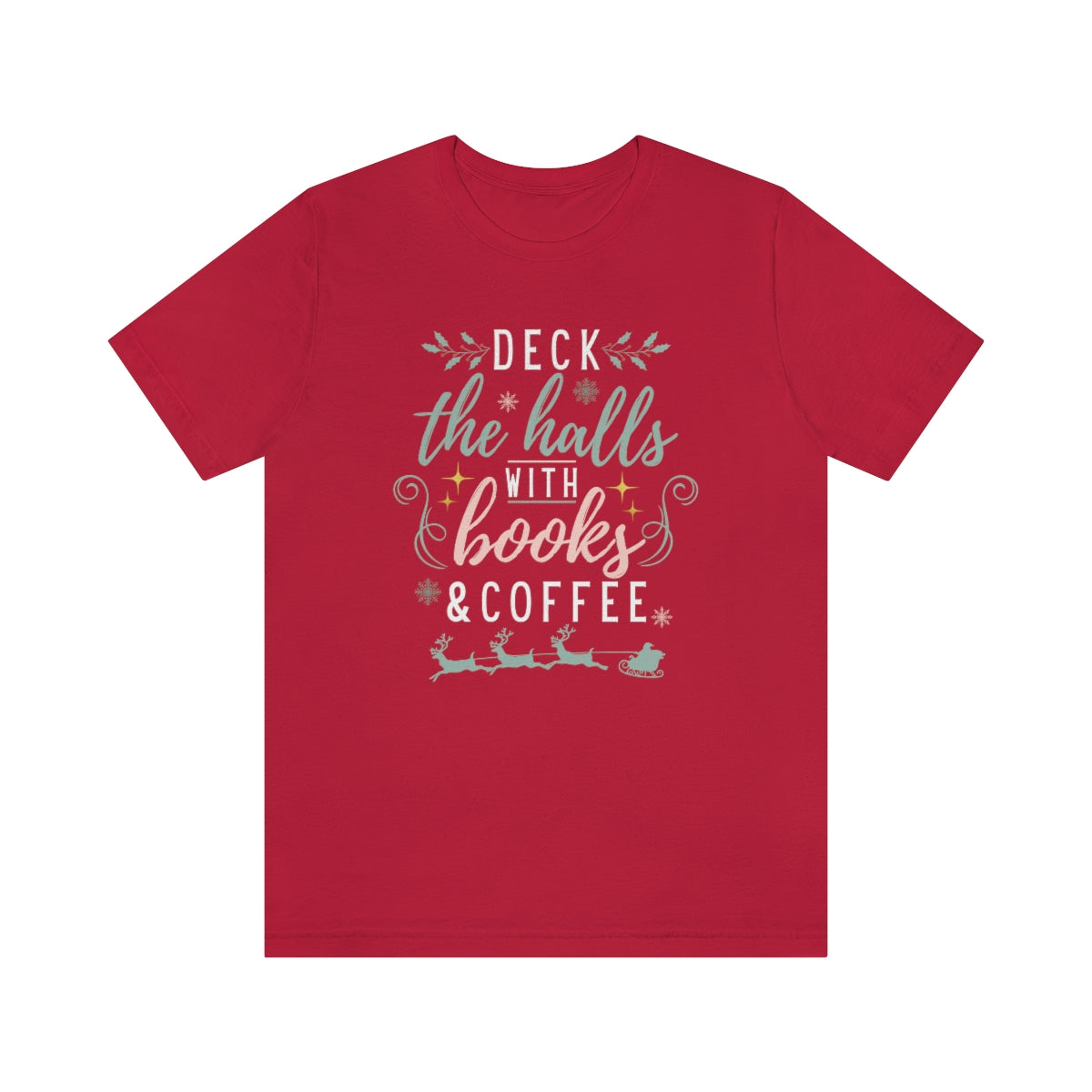 Christmas Books & Coffee Short Sleeve Tee