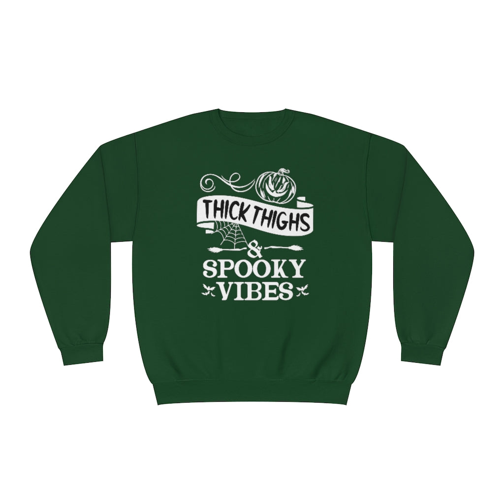 Thick Thighs & Spooky Vibes Crewneck Sweatshirt