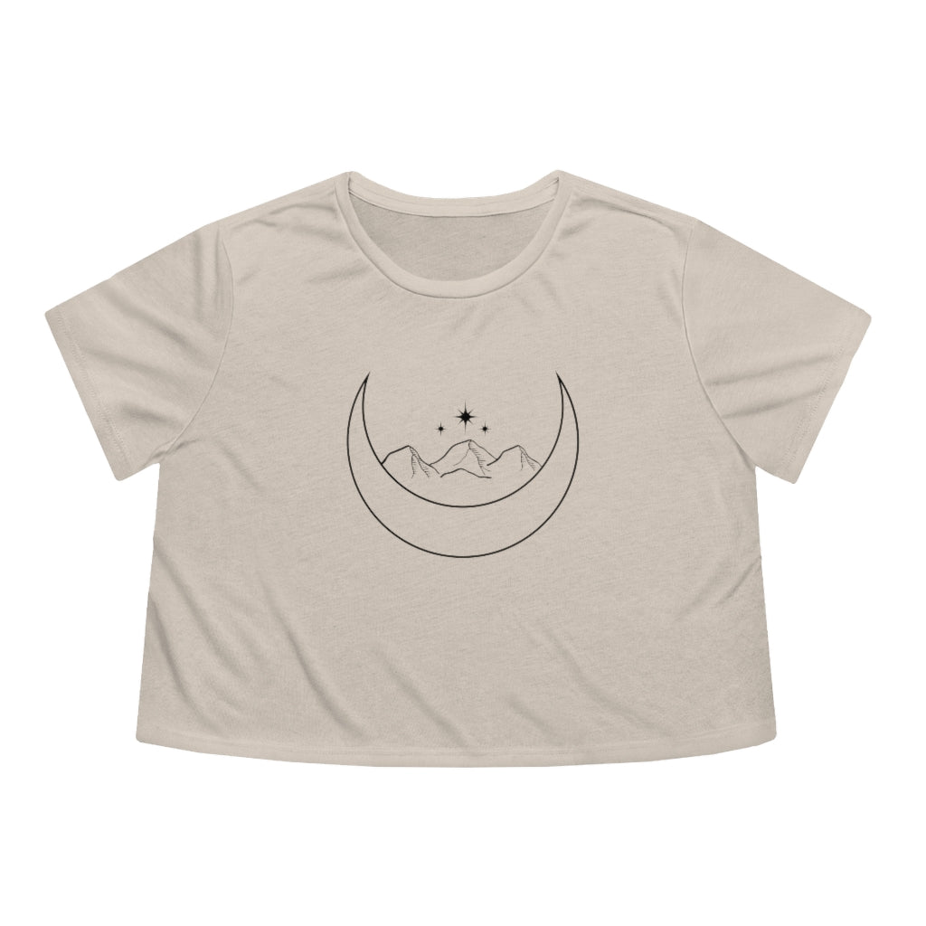 Moon & Mountain Flowy Cropped Tee