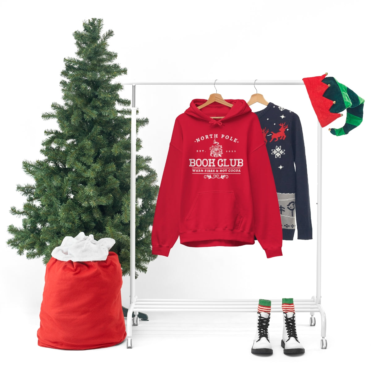 North Pole Book Club Hooded Sweatshirt
