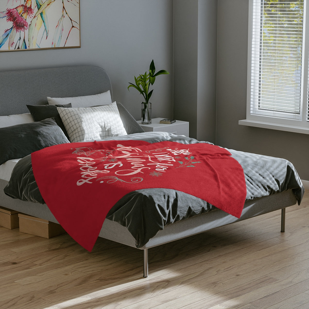 Christmas Bookish Velveteen Minky Blanket