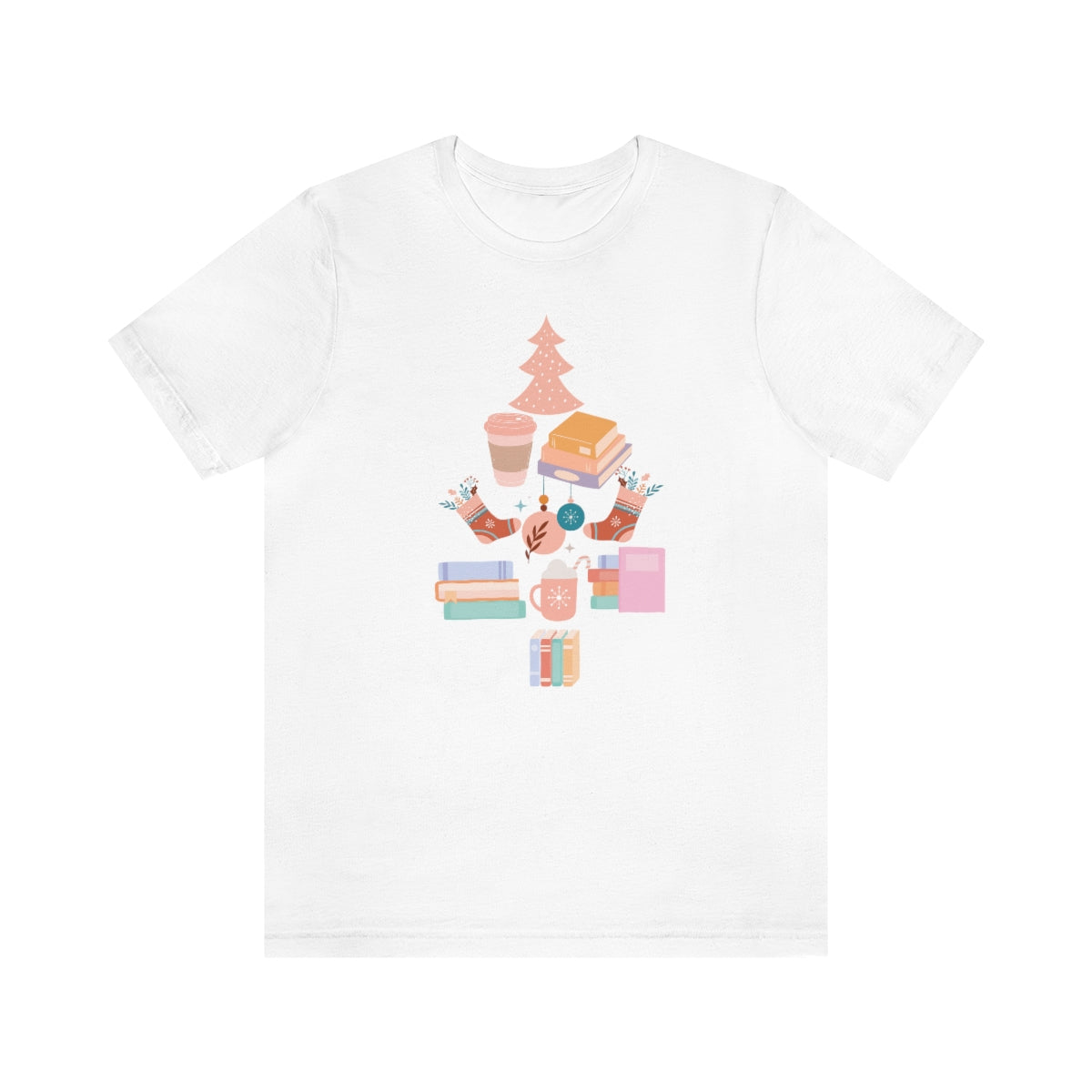 Book Christmas Tree Short Sleeve Tee