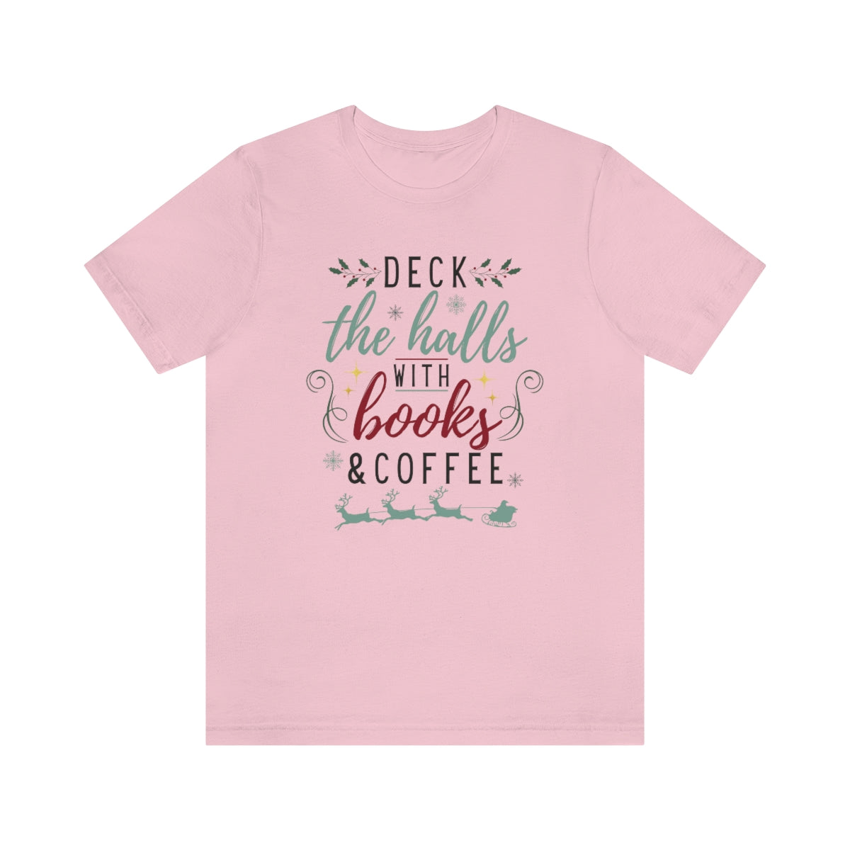 Christmas Books & Coffee Short Sleeve Tee