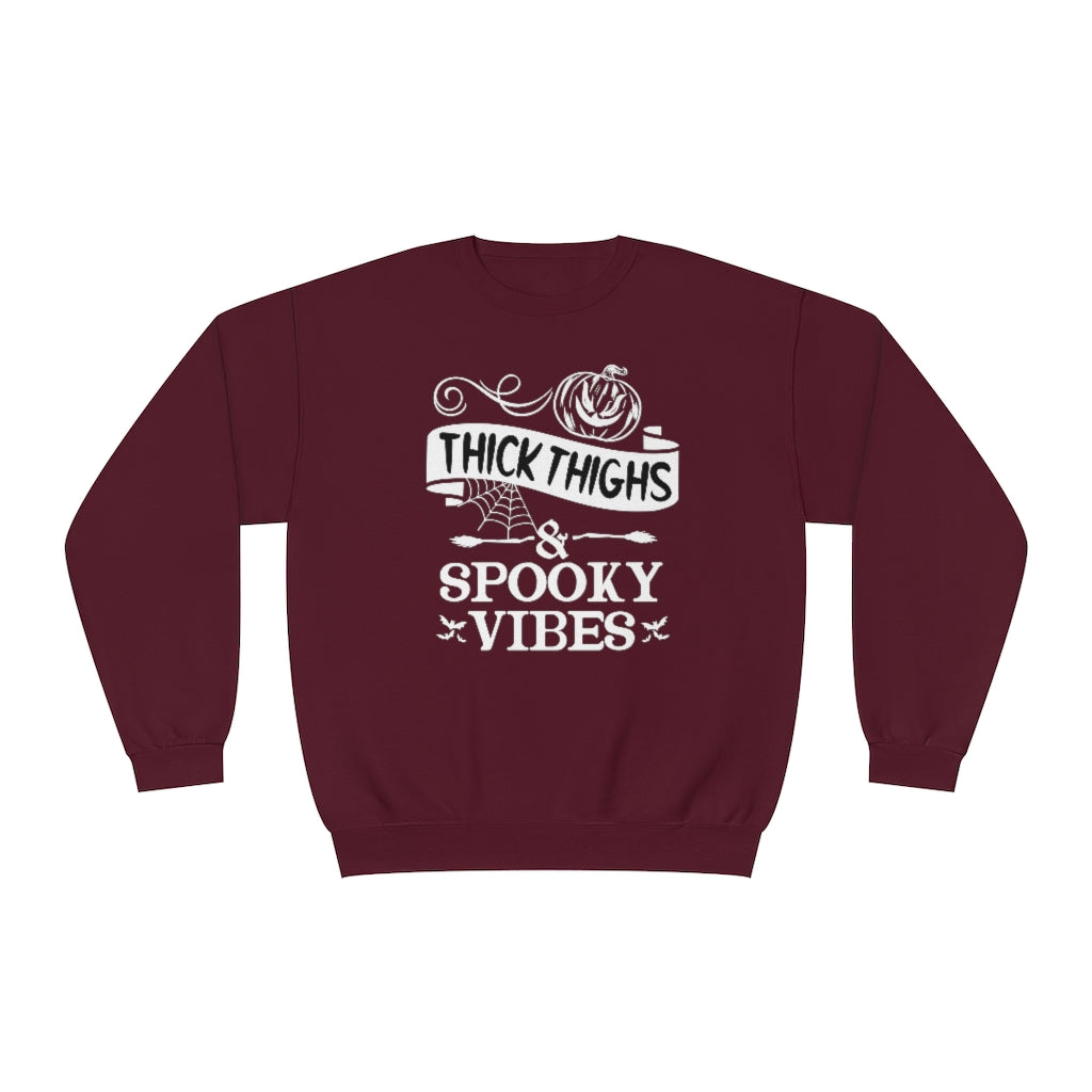 Thick Thighs & Spooky Vibes Crewneck Sweatshirt