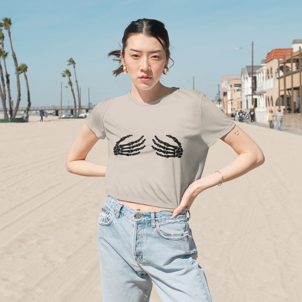 Skeleton Boob Cropped Tee