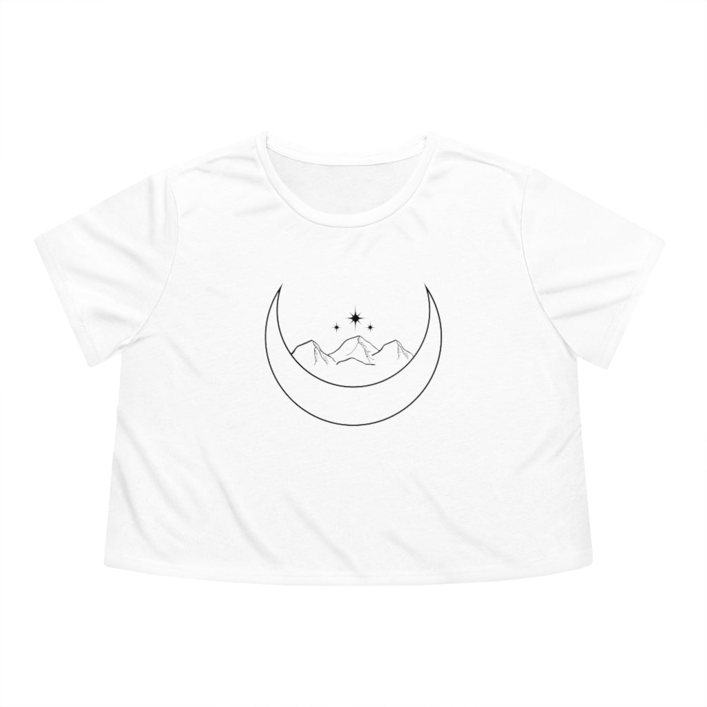 Moon & Mountain Flowy Cropped Tee