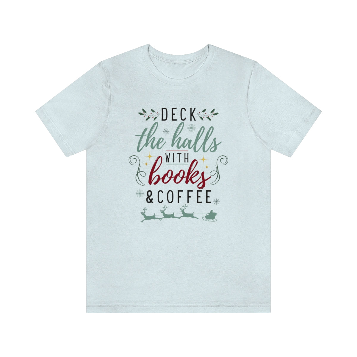 Christmas Books & Coffee Short Sleeve Tee
