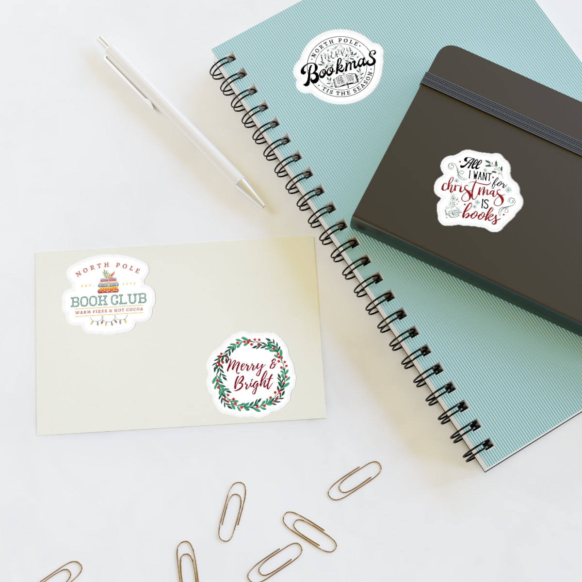 Bookish Christmas Sticker Sheets