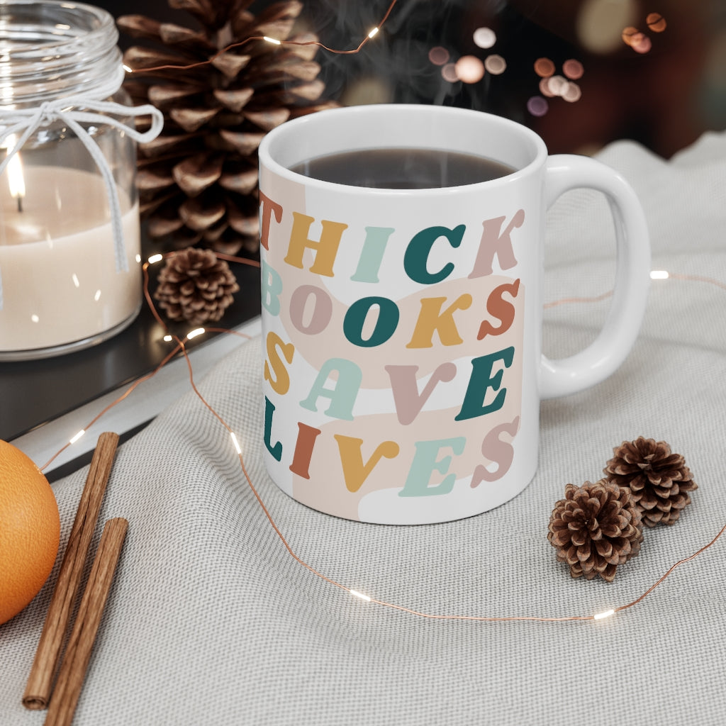 Thick Books Save Lives Bookish Mug 11oz