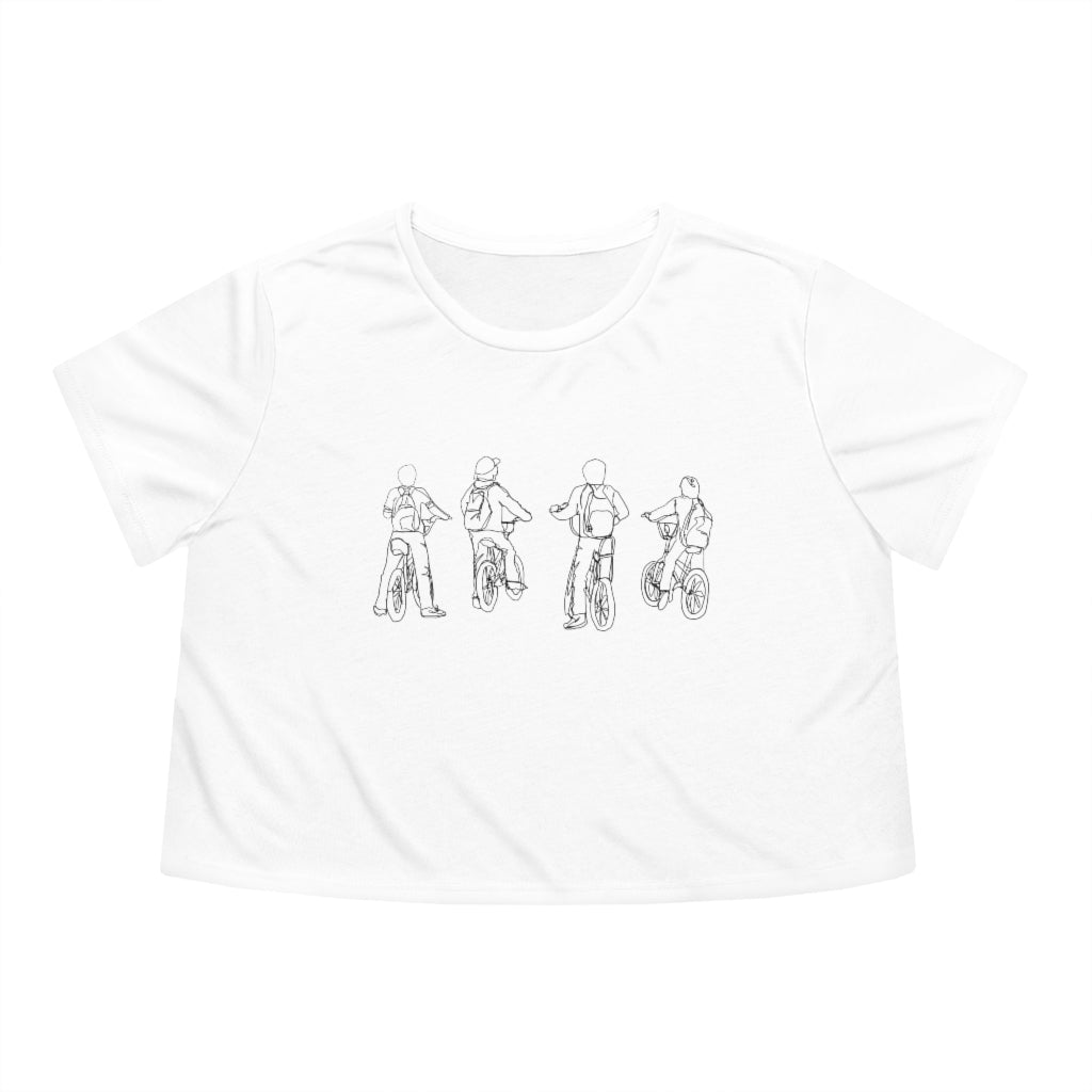 Strangers on Bikes Cropped Tee