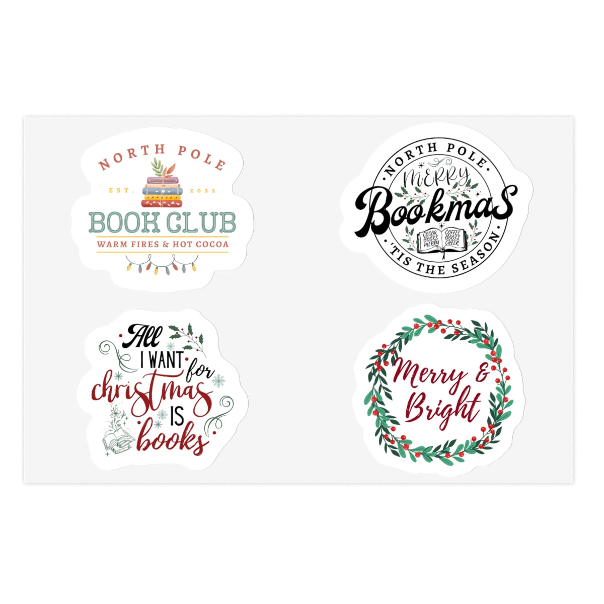 Bookish Christmas Sticker Sheets