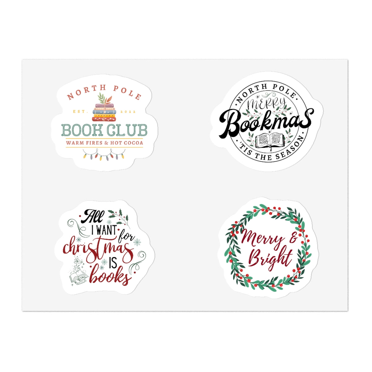 Bookish Christmas Sticker Sheets