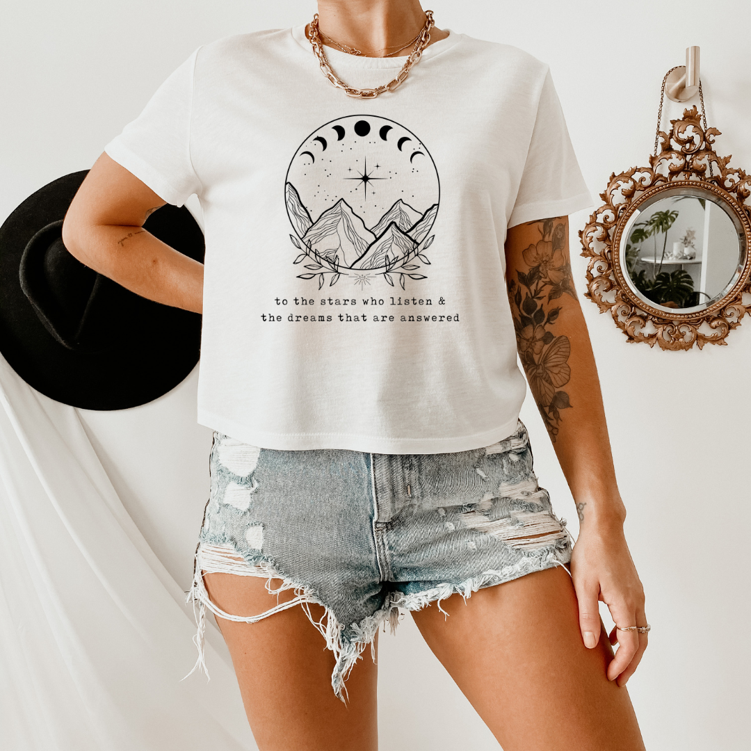 ACOTAR for the dreamers Flowy Cropped Tee