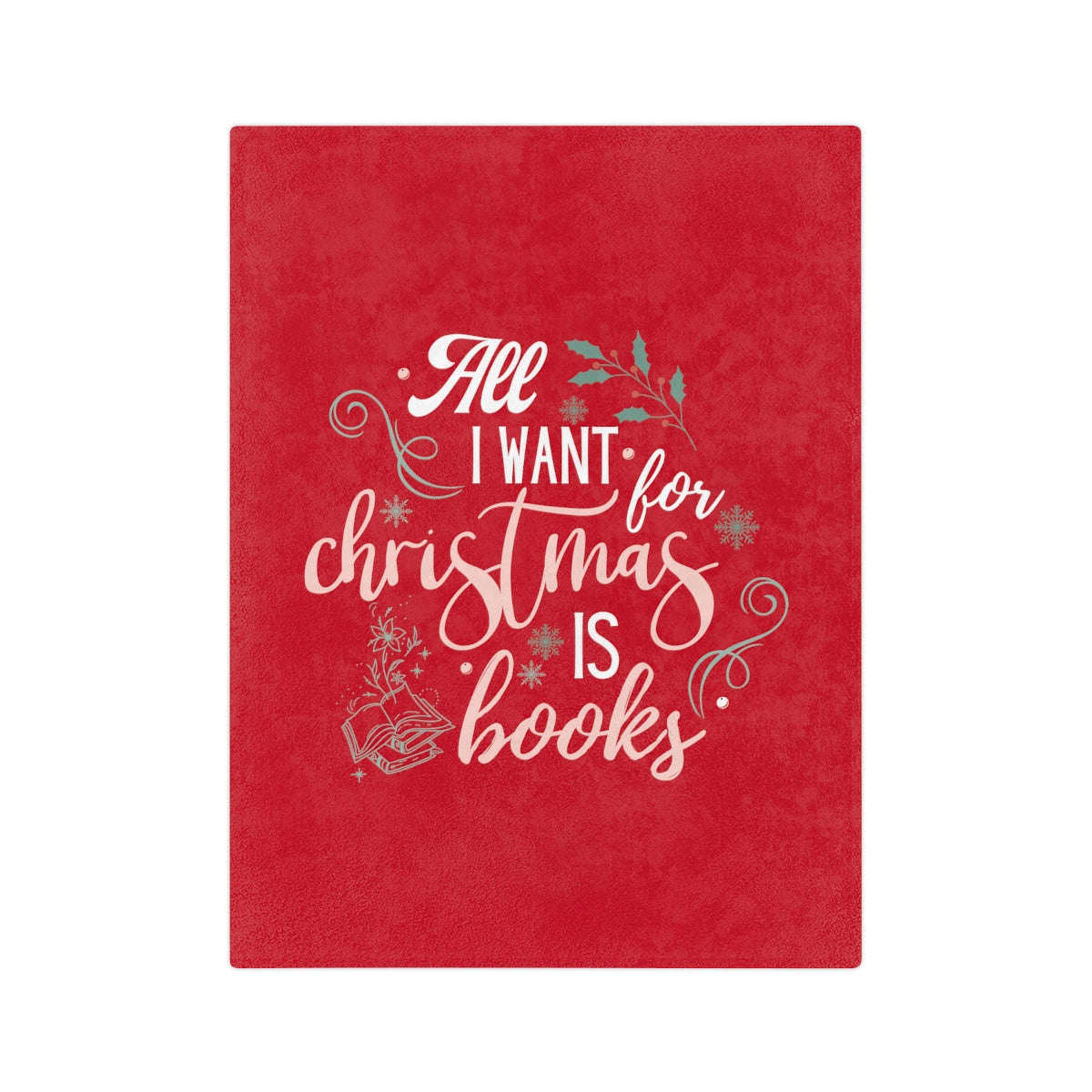 Christmas Bookish Velveteen Minky Blanket
