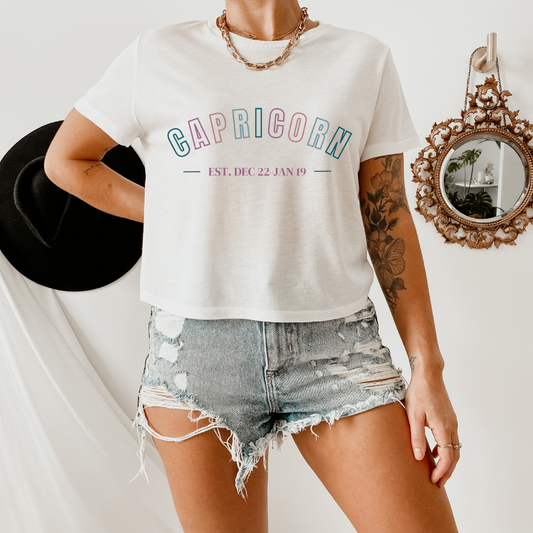 Capricorn Flowy Cropped Tee