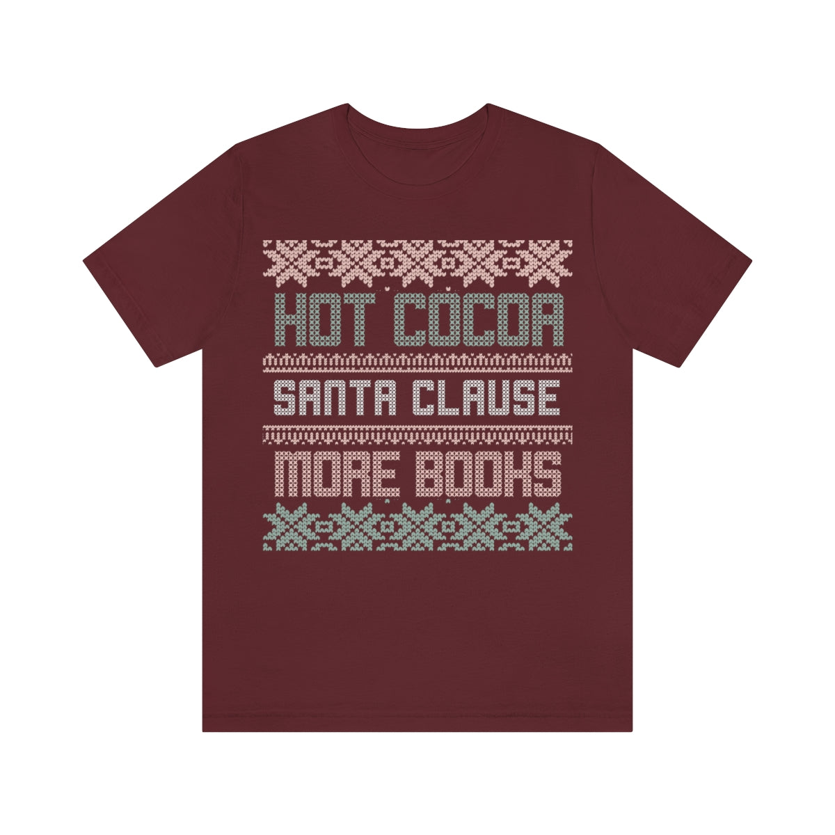 Bookish Christmas Pattern Short Sleeve Tee