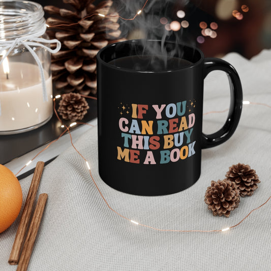 Buy me a Book Black Mug