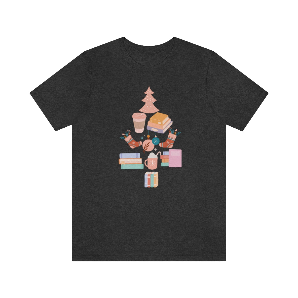 Book Christmas Tree Short Sleeve Tee