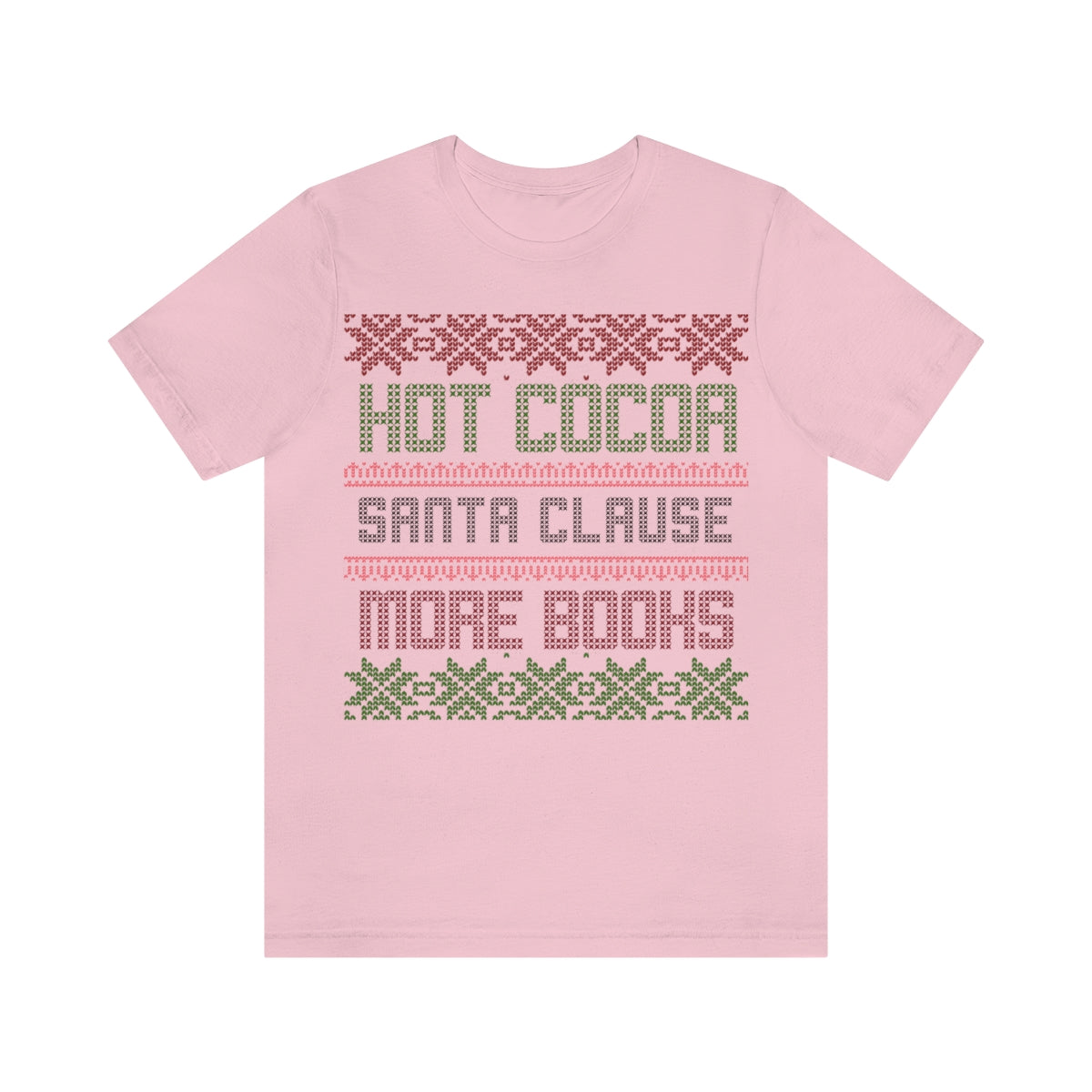 Bookish Christmas Pattern Short Sleeve Tee