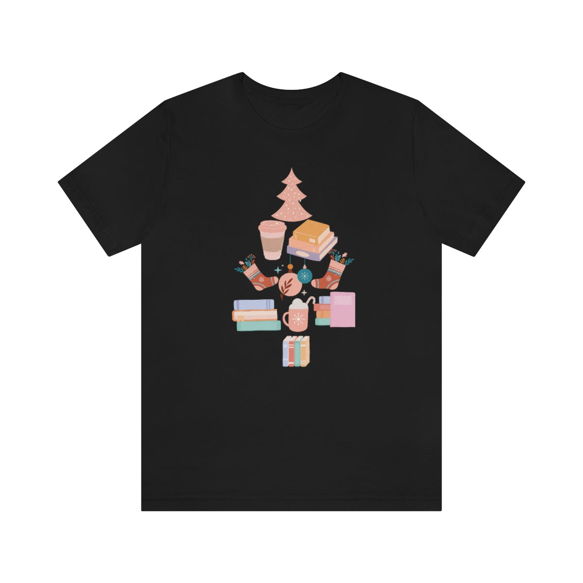 Book Christmas Tree Short Sleeve Tee