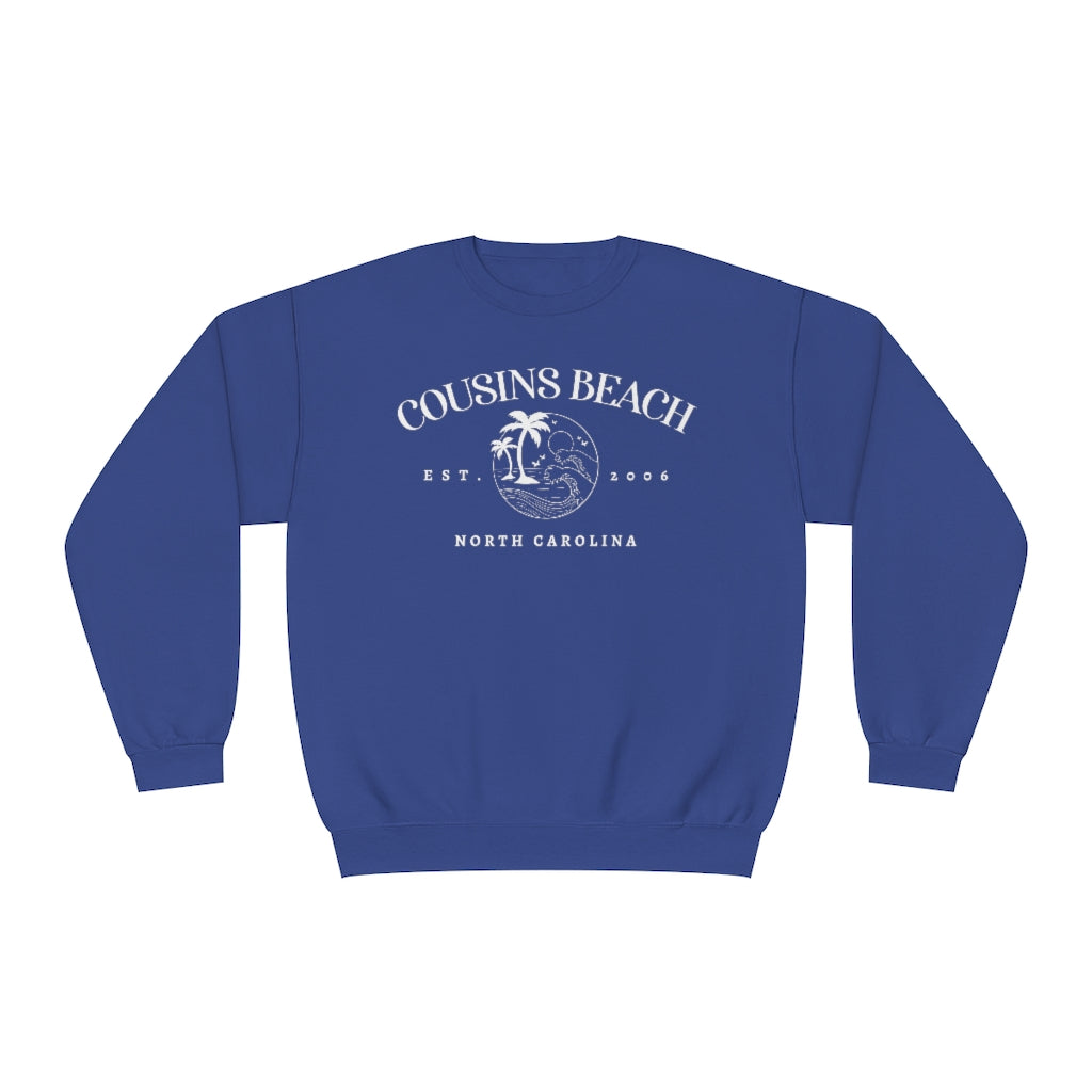 Cousins Beach, NC, Crewneck Sweatshirt