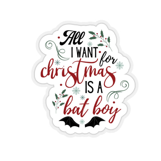 Bat Boy Christmas Kiss-Cut Stickers